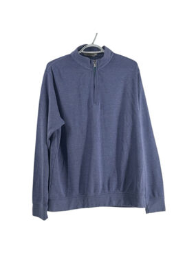 Peter Millar Blue Zip-Up Sweater crown comfort golf luxury business casual sz lg